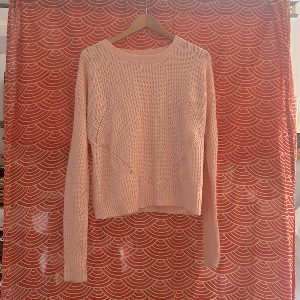 KNIT PINK AEROPOSTALE CUTE SWEATER NO HOOD SIZE MEDIUM